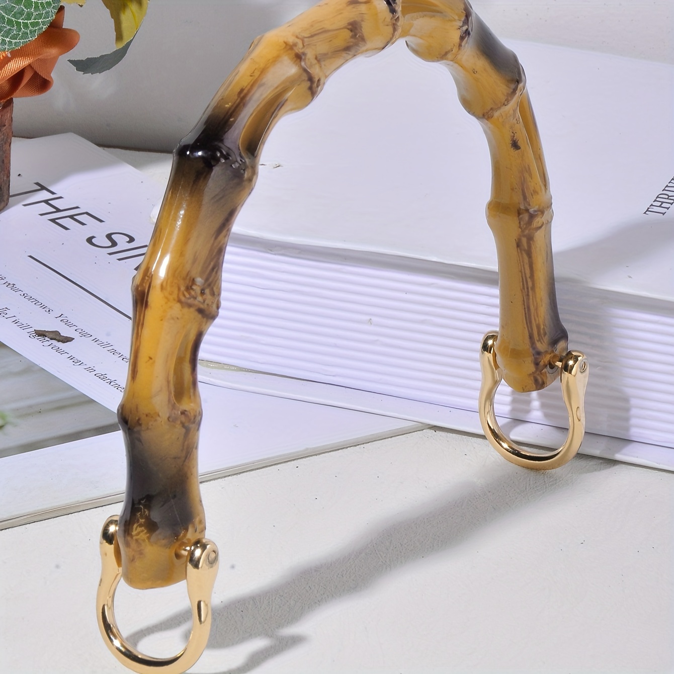 TEMU Resin Wood Shaped Bag Handle Strap, 1pc