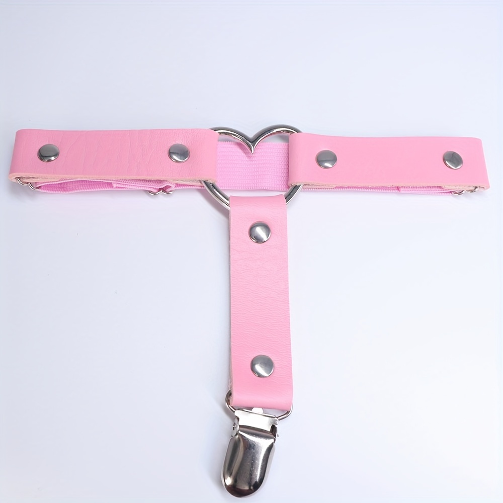 Women's Punk Rivet Leg Thigh Harness Belt PU Leather Solid Belt