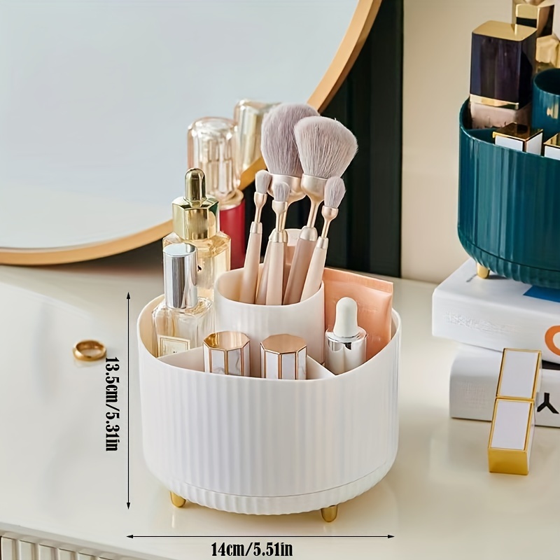 1pc Dustproof 360° Rotating Cosmetic Brush Holder, Makeup Organizer Box For  Cosmetics, Makeup Brushes, Jewelry