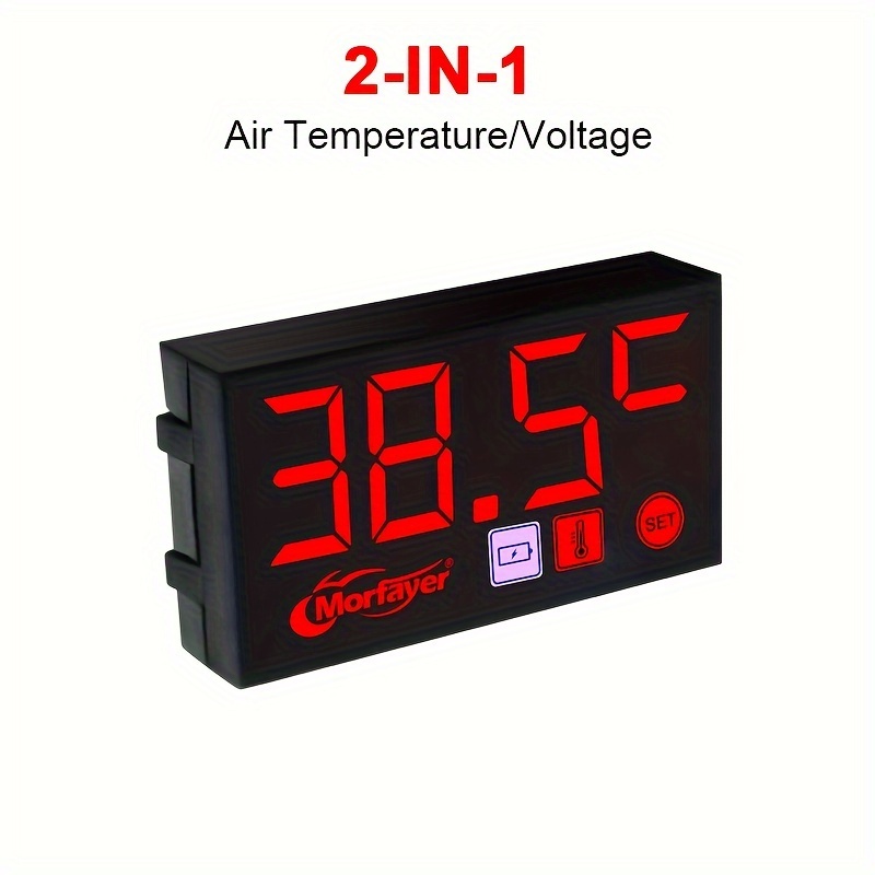 Red LCD Motorcycle Thermometer Ultra Thin Waterproof Water Temp Meter