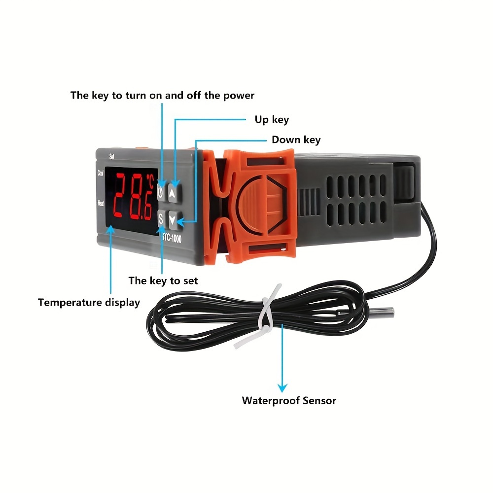 Termostato digitale lcd 12v 10A stc-1000 con sonda ntc per controllo  temperature