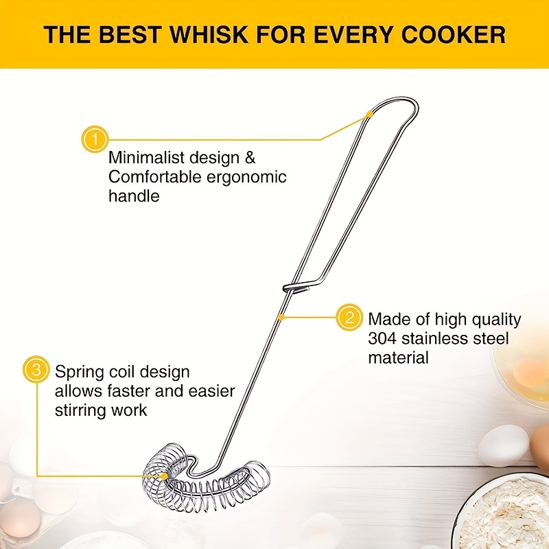 EEKEDO Stainless Steel Whisk, 4 Packs Wire Balloon Whisks Egg Beater,  Thicken Wire & Non-slip Handle Perfect for Cooking, Stirring, Beating and  Blending - Yahoo Shopping
