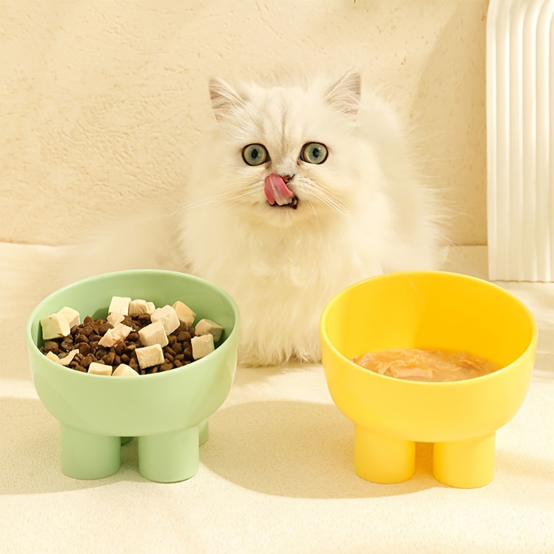 Elevated Cat Food Bowl With Neck Protection And Slanted - Temu
