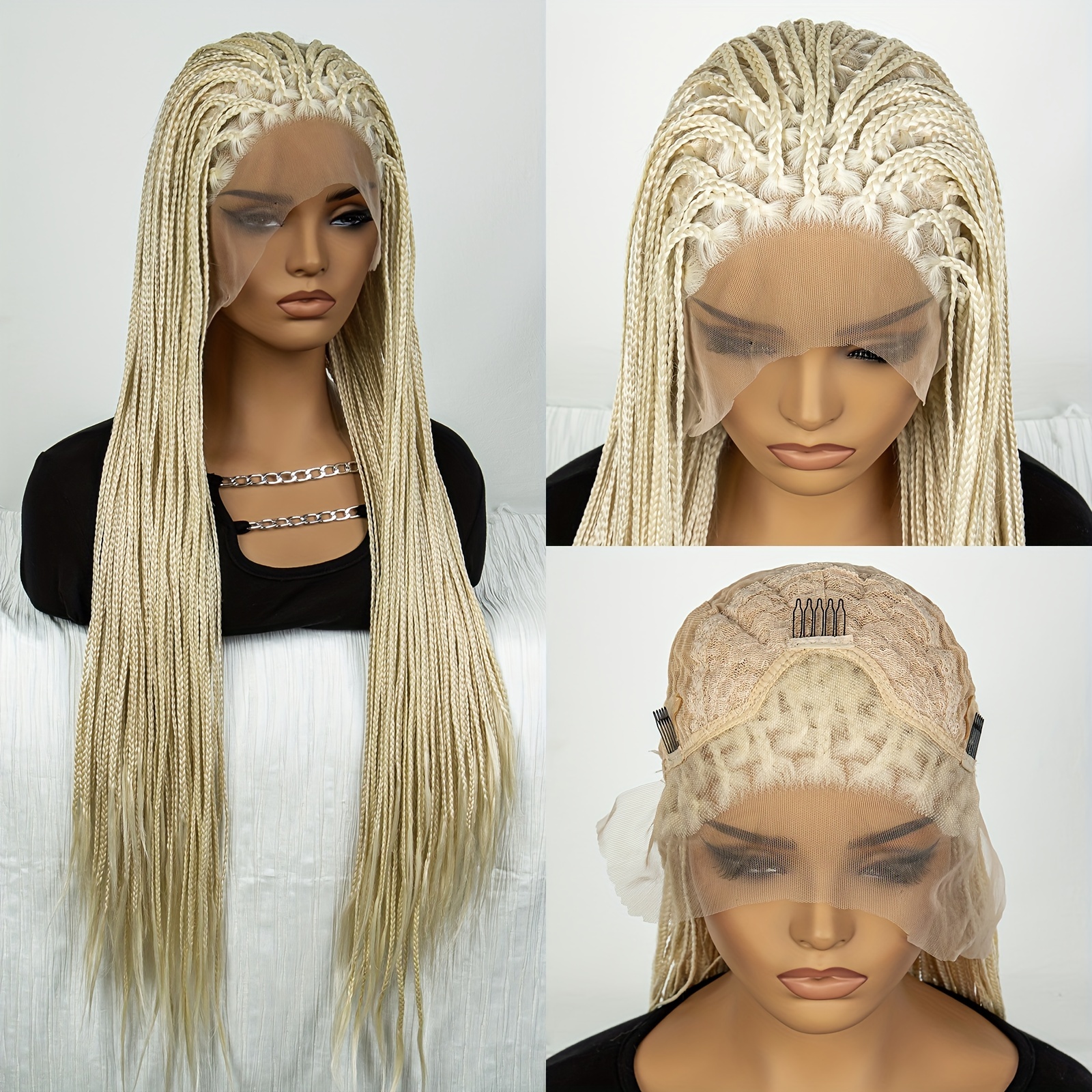 Lace Front Braids Wigs Women Knotless Braided Wigs - Temu