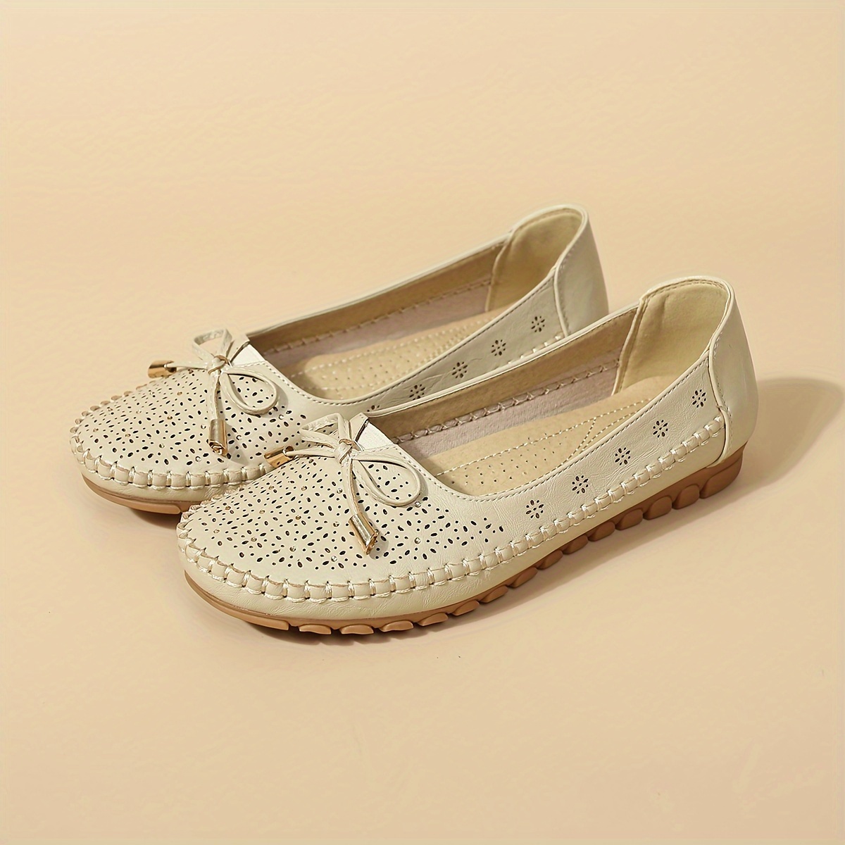 women s solid color elegant flast bowknot decor soft sole details 24