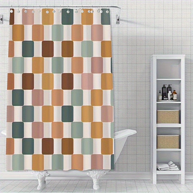 Small Checkered Shower Curtain Waterproof Shower Curtain - Temu