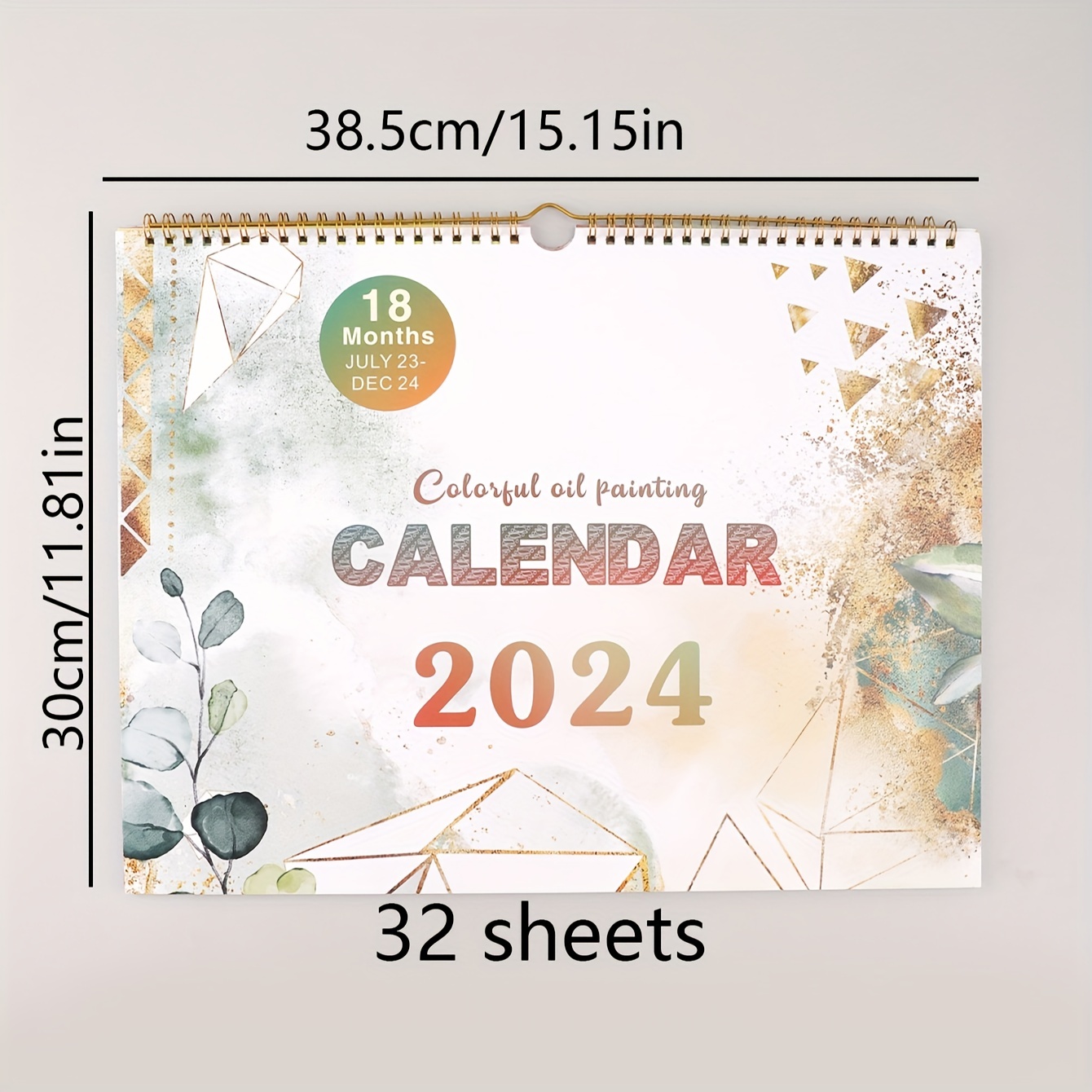 Acheter Agenda organisateur calendrier anglais 18 mois fournitures de  papeterie 2024 calendrier mural hommes/femmes