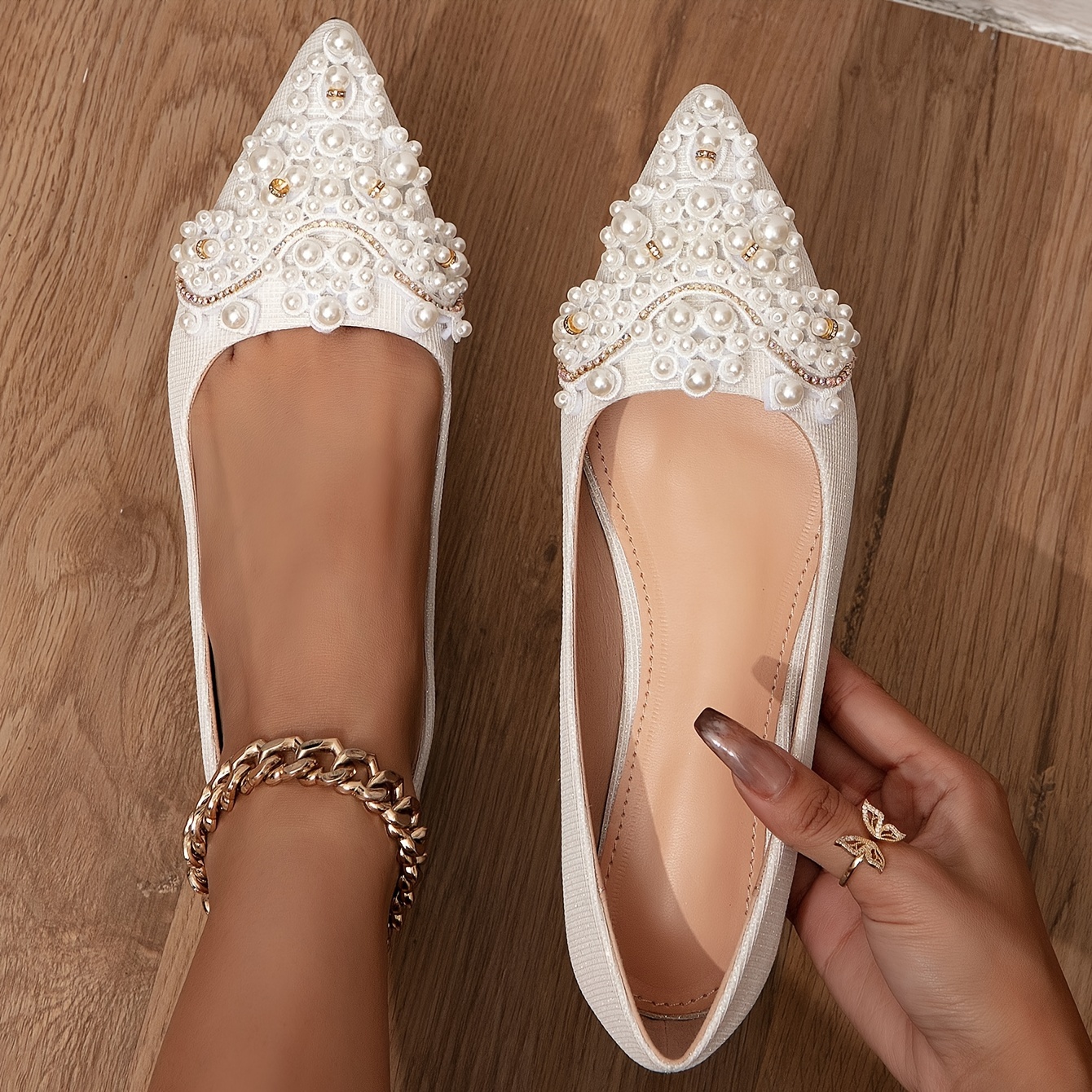 Elegant flat 2024 shoes wedding