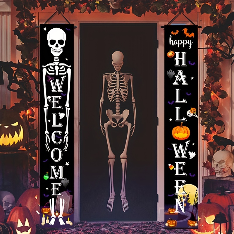 Halloween Decorations Porch Banners Welcome Sign, Happy Halloween ...