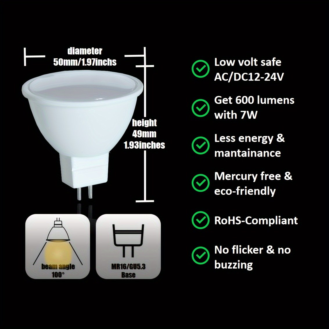 Light Bulb Low Volt 12v 24v Equivalent Led Lamp 6000k Cool - Temu