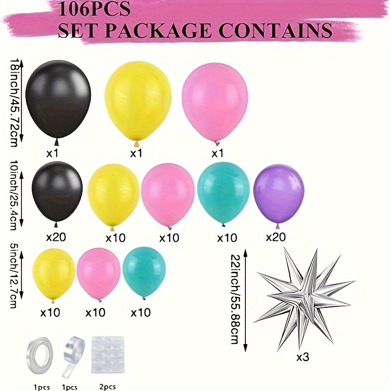 106pcs Globos Fiesta Alta Calidad En Colores Vintage - Temu