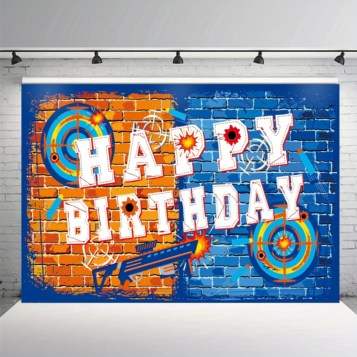 Gun Happy Birthday Supplies Gun Backdrop - Temu