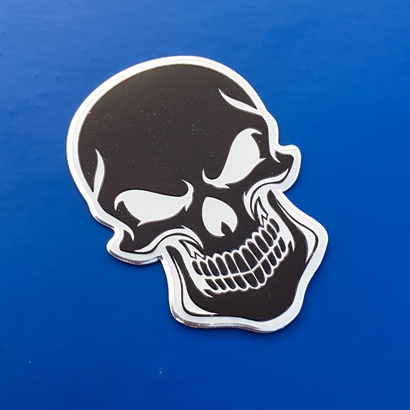 Black Skull Skeleton Head Car Sticker Emblem Metal Badge Sticker Decal Car  Fender Auto Metal For All Car Bike Motobike Car Accessories