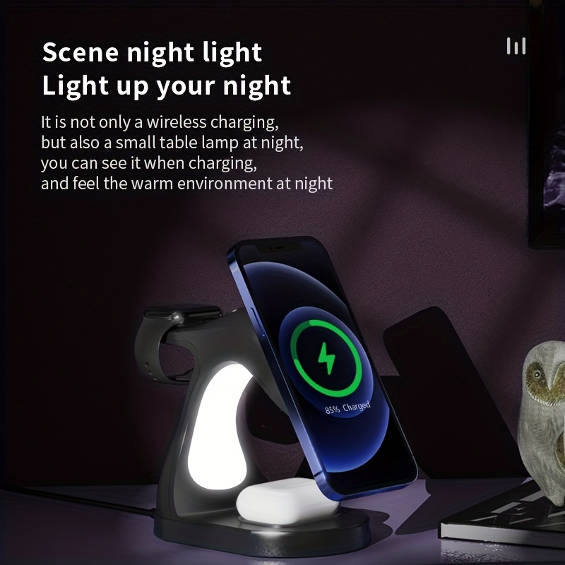 Small Night Light Wireless Charger 2 in 1 Desktop Decoration