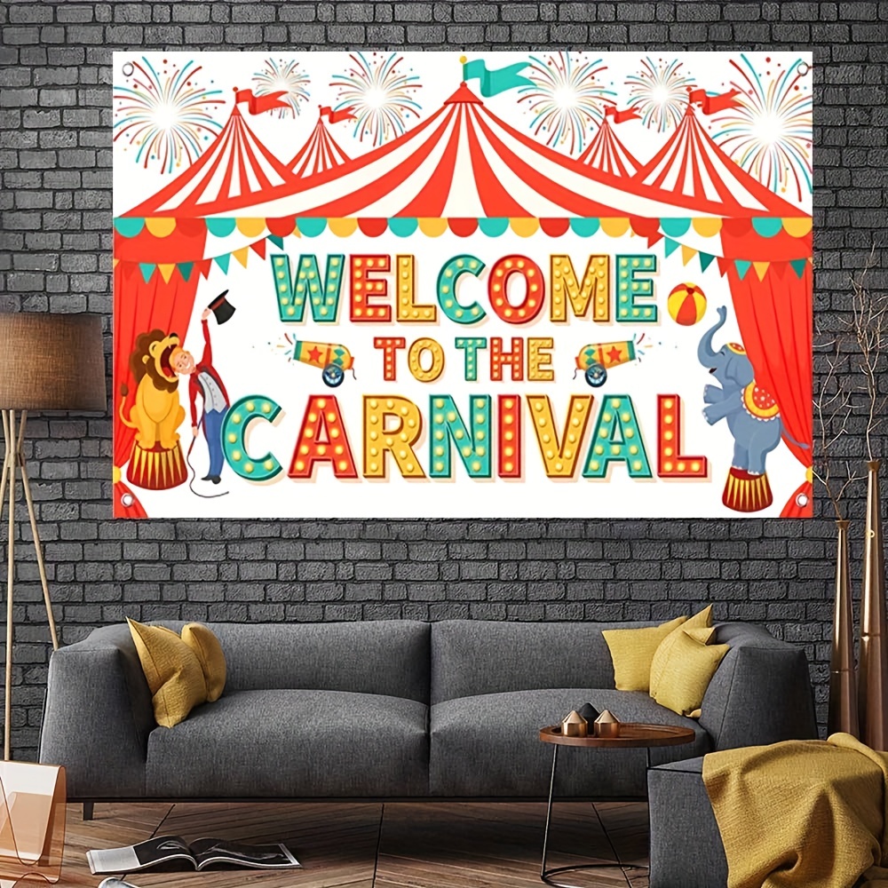 Set, XtraLarge Bienvenido Al Telón De Fondo De Carnaval 72x44,  Decoraciones De Carnaval, Banner De Carnaval Decoraciones De Fiesta  Temática De Carna