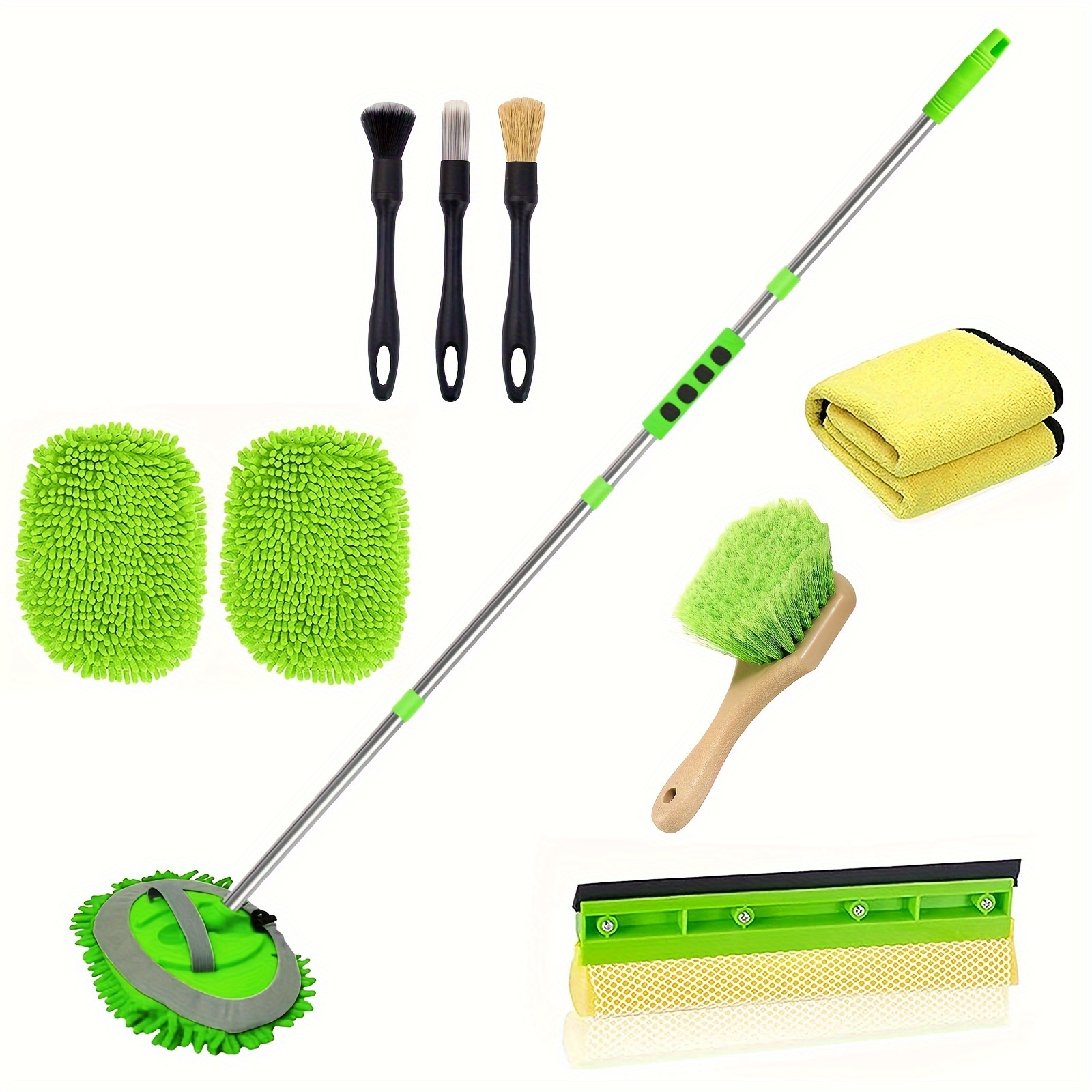 MATCC 62” Car Wash Brush with Long Handle Car Wash Mop Mitt Sponge Chenille  Microfiber Car Cleaning Supplies To…