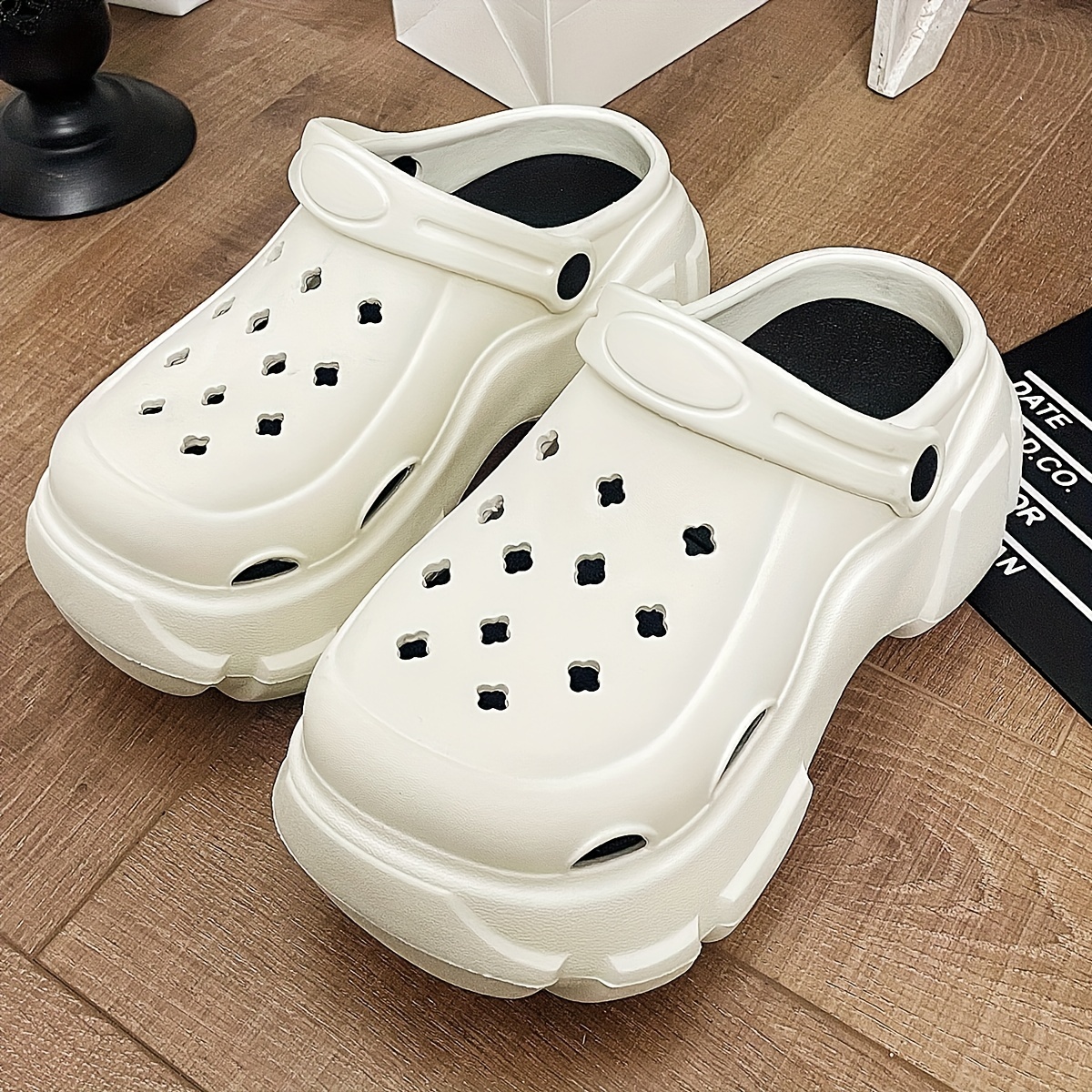 Women's Solid Color Clogs Breathable Hollow Design Summer - Temu