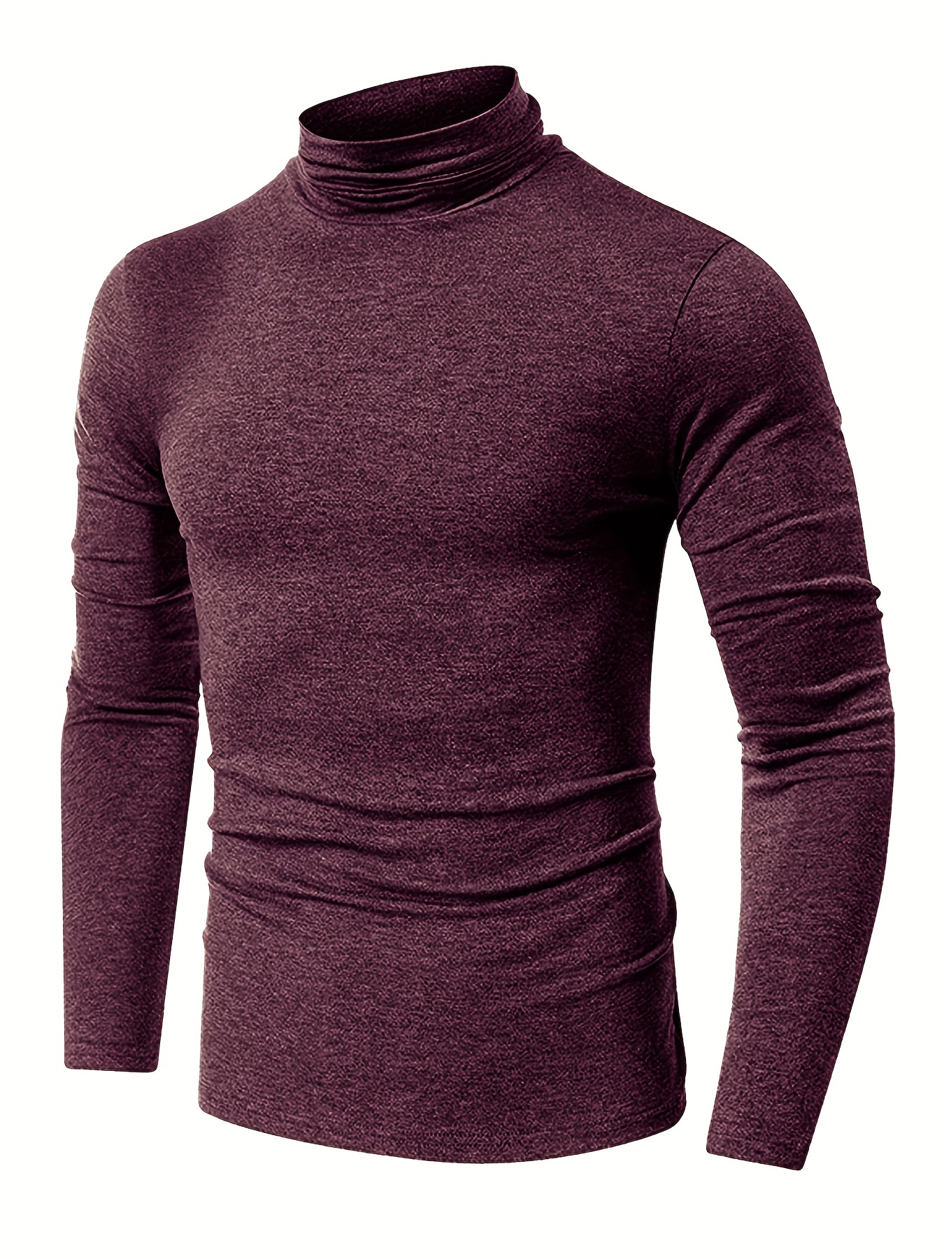 Camiseta de lana merino de manga larga con cuello alto para hombre -   México