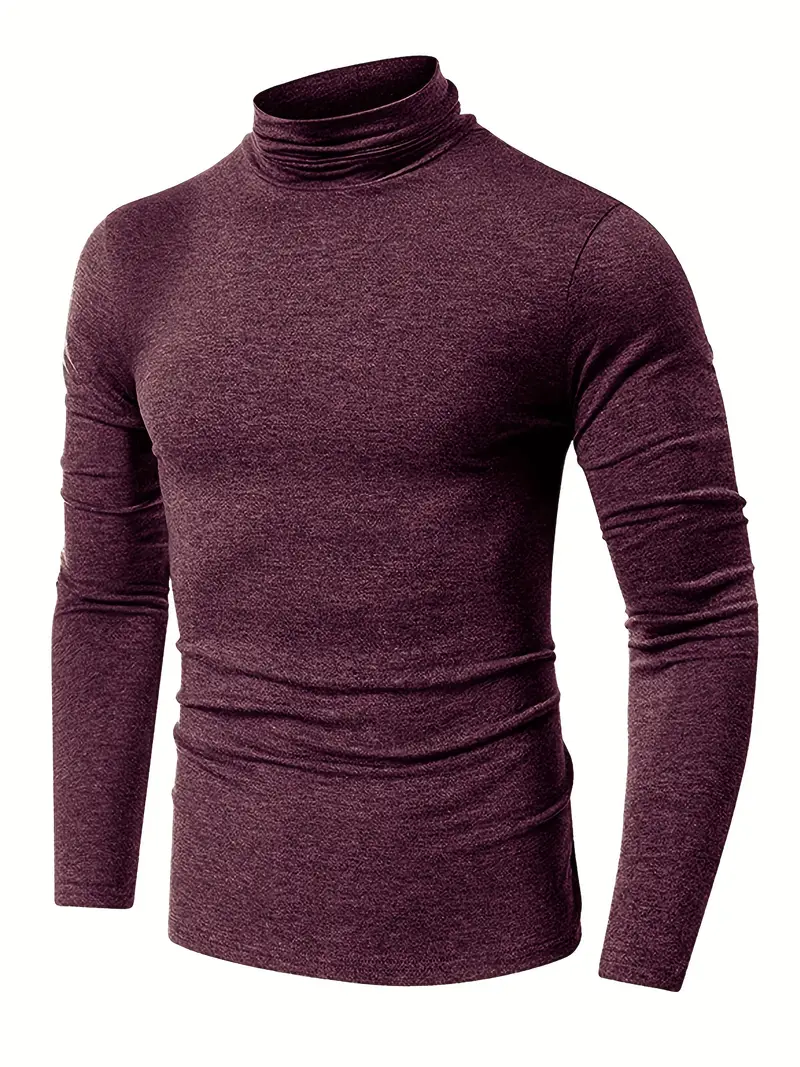 Men's Turtleneck Spring/fall Long Sleeve T shirt - Temu
