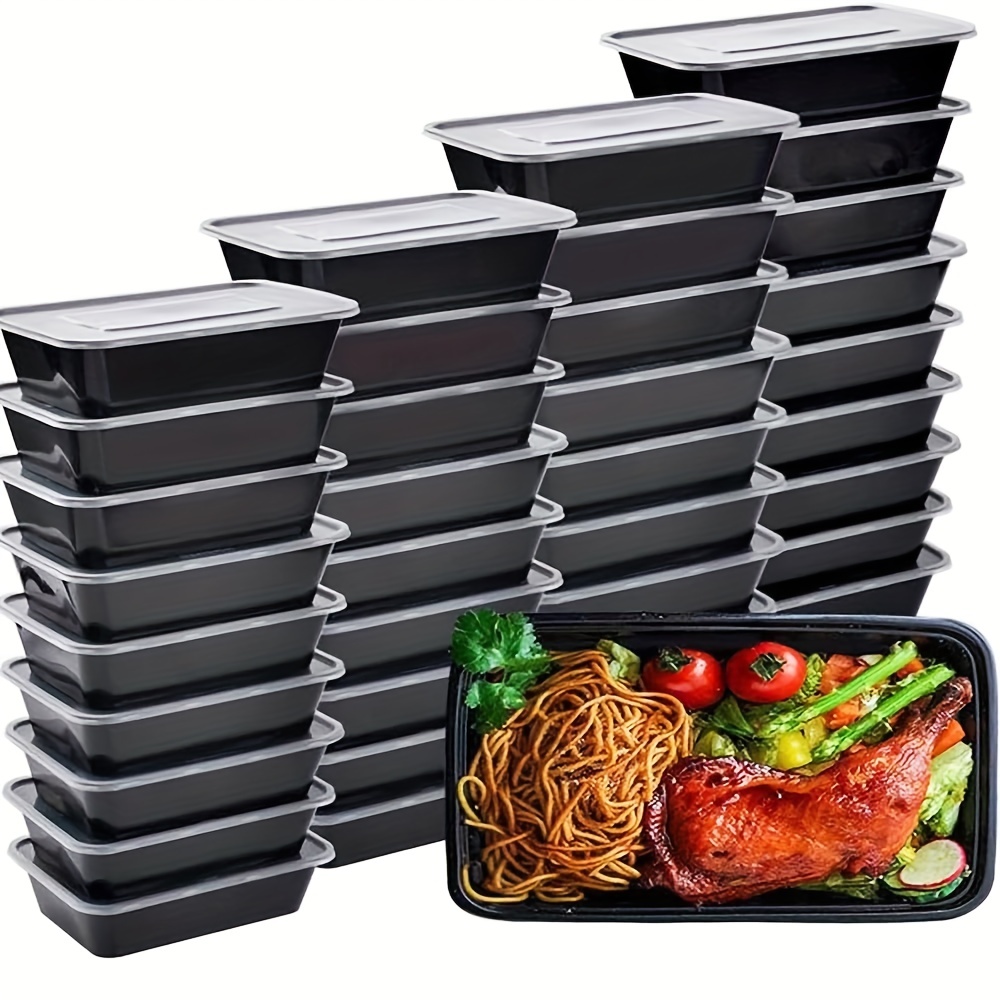 50pcs 30oz Meal Prep Containers 2 Compartment with Lids Food Storage 25 set  