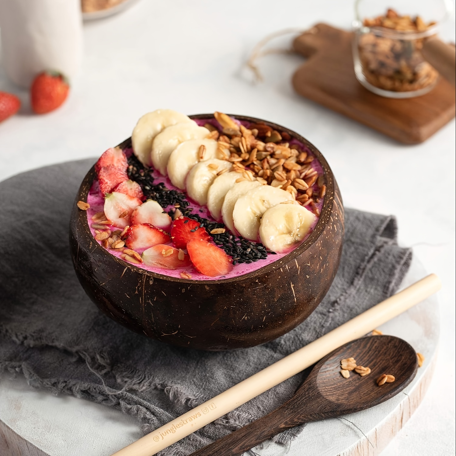 Bowls, Cute Salad Bowl With Spoon, Dessert Spoon, Coconut Rice