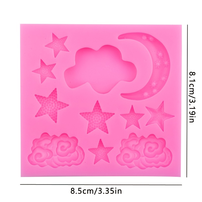 Gum paste Moon and stars cake toppers. 3D,Fondant cupcake or cake