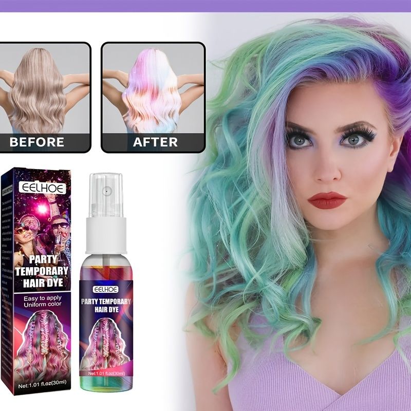 1pc Temporary Hair Color Spray Disposable Party Color Hair Quick And Easy  Color Does Not Hurt Hair Glitter Hairdressing Agent | High-quality &  Affordable | Temu