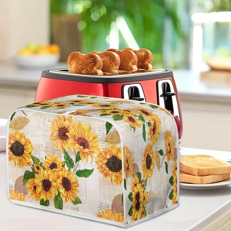 

2 Slice Sunflower Toaster Cover Dust And Fingerprint Protection, Stain Resistant And Washable Small Bread Maker Appliance Cover