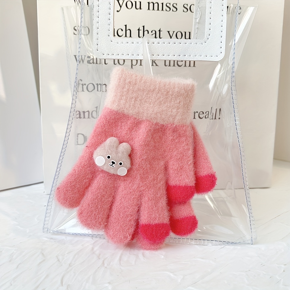 2-6 ans lapin mignon bébé fille Gants tricotés à chaud en hiver les enfants  - Chine Des gants de coton et gants chauds prix