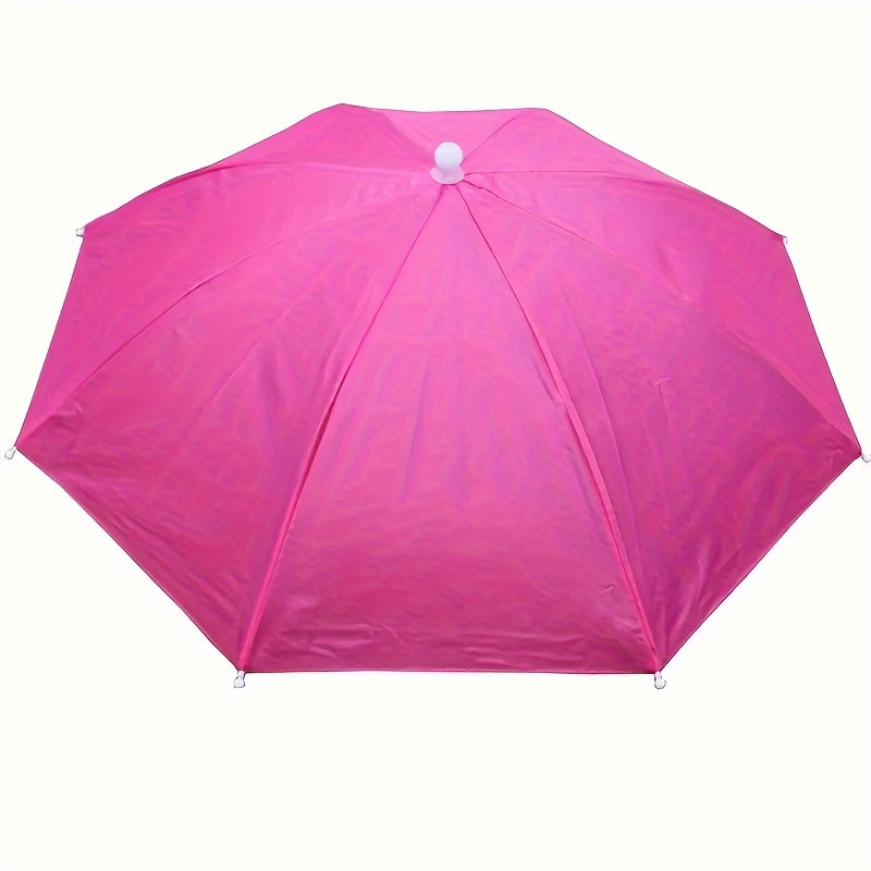 1pc draped fishing hat umbrella large adult hat head wearing umbrella for men and women outdoor folding sunny umbrella