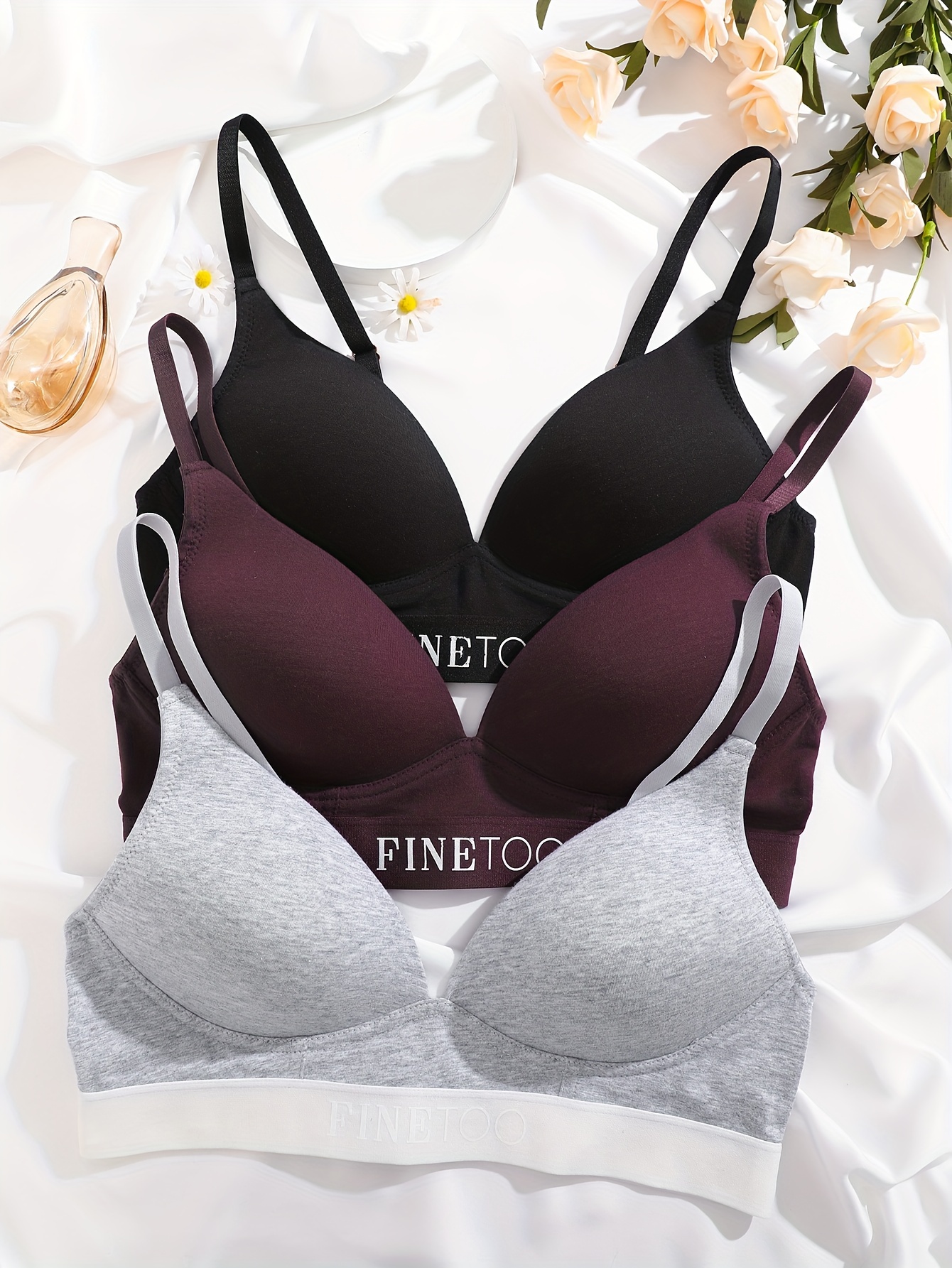 Contrast Lace Plunge Bra Comfy Breathable Front Buckle Push - Temu