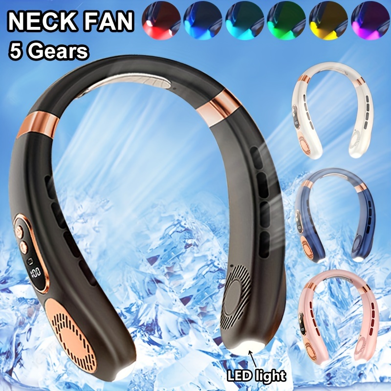 Wearable Neck Fan Digital Display 5 speed Silent Operation - Temu