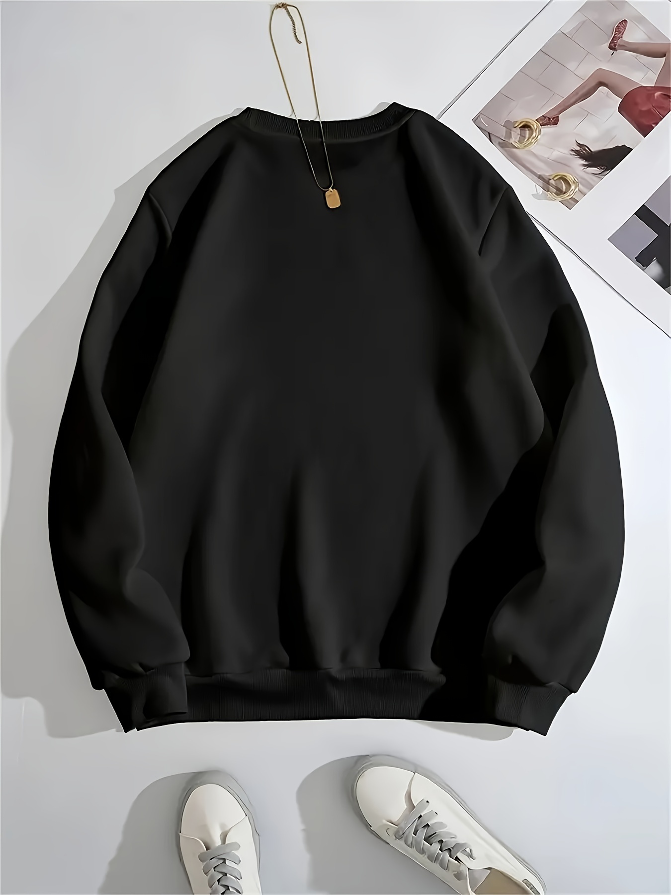 Simple black sweatshirt hot sale