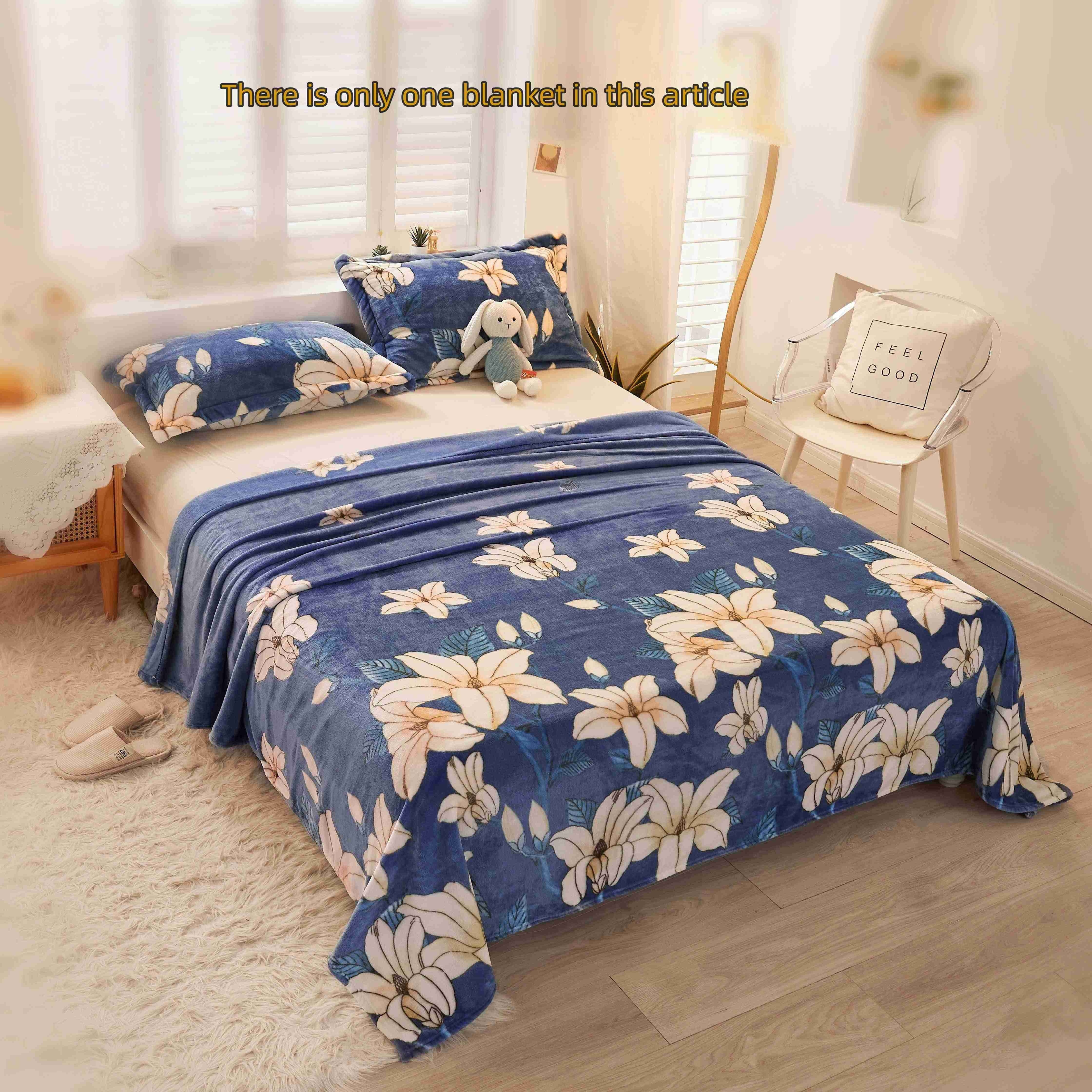 1pc Fleece Blanket, Aesthetic And Comfortable Warm Throw, Suitable For Sofa, Bed, Car