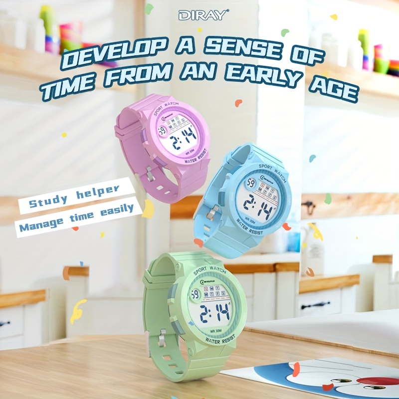 Relógio infantil relógio de criança relógio com luizinha led para criança