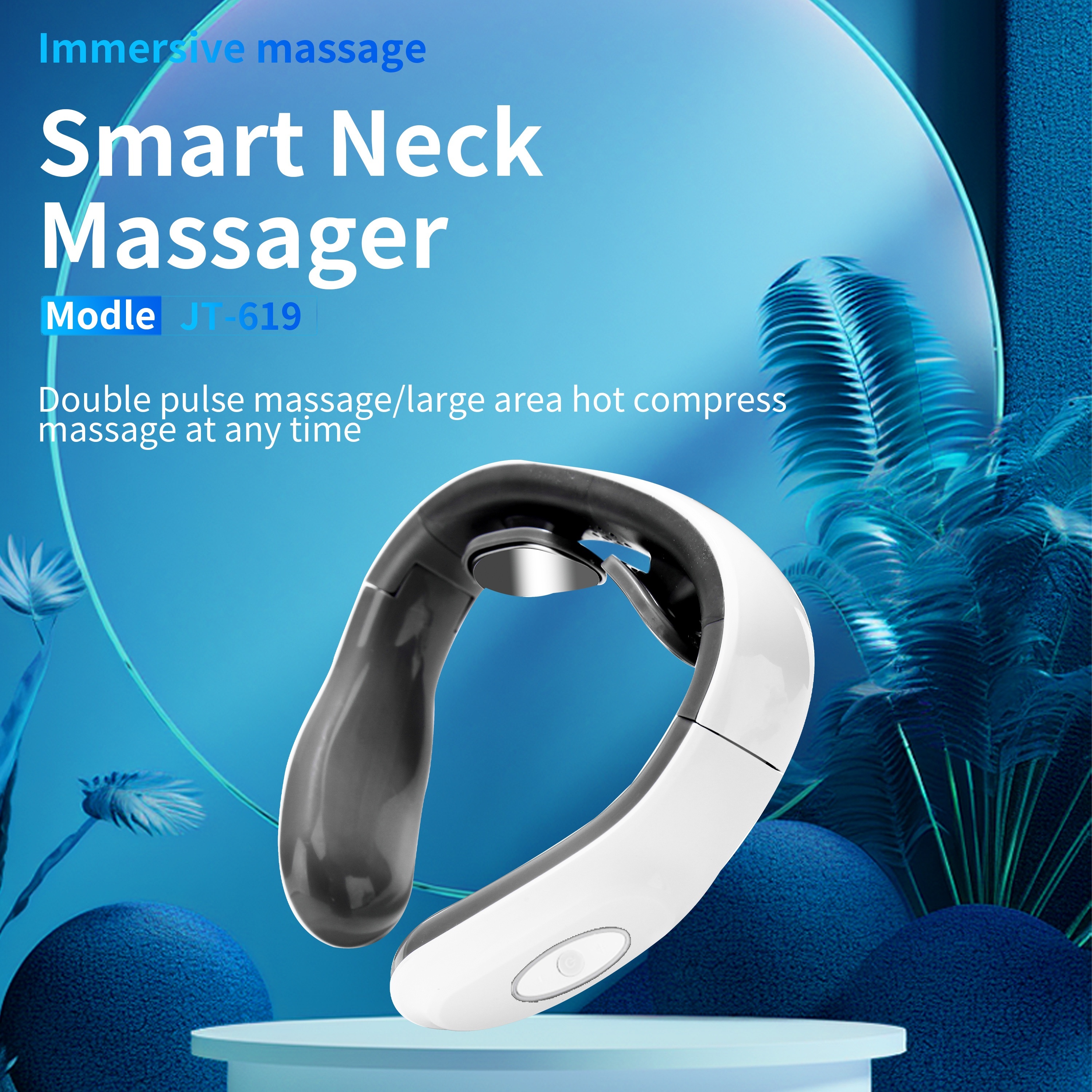 4 Heads Smart Electric Pulse Neck Massager With Heat - Temu