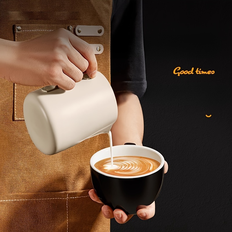 Milk Frothing Pitcher Latte Cup - Stainless Steel Pitcher Latte Art  Espresso Machine Accessories Steaming Pitcher Cappuccino Coffee Milk  Frother Cups