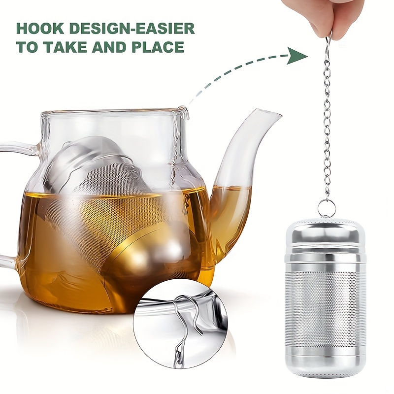 ORP Pro Loose Leaf Tea Infuser, Reusable Stainless Steel Tea Ball, Fine Mesh Tea Strainer with Drip Tray, Tea Filter and Steeper with Extented Chain Hook for