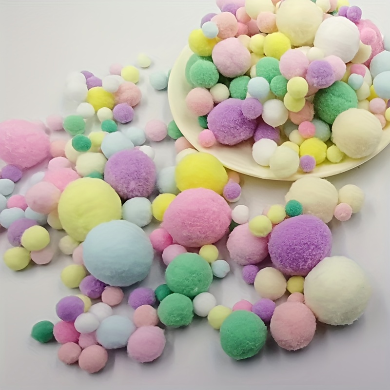 Red Pompom Balls 8-30mm Soft Pompoms Kids Toy Material DIY Craft Party  Decor 20g
