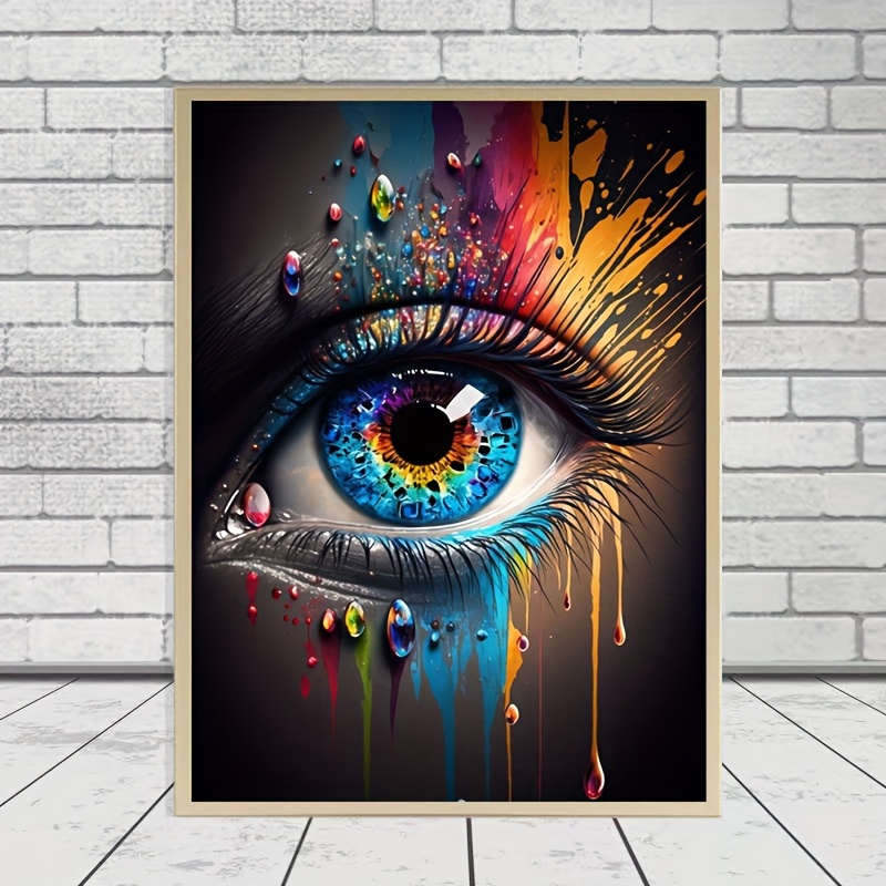 

1pc 30*40cm/11.8*15.7in Diamond Painting Kit, Diy Eye Pattern 5d Rhinestone Diamond Painting Art Crafts For Home Walls Decoration, Art Painting Handmade Home Gift Christmas Gift (without Frame)