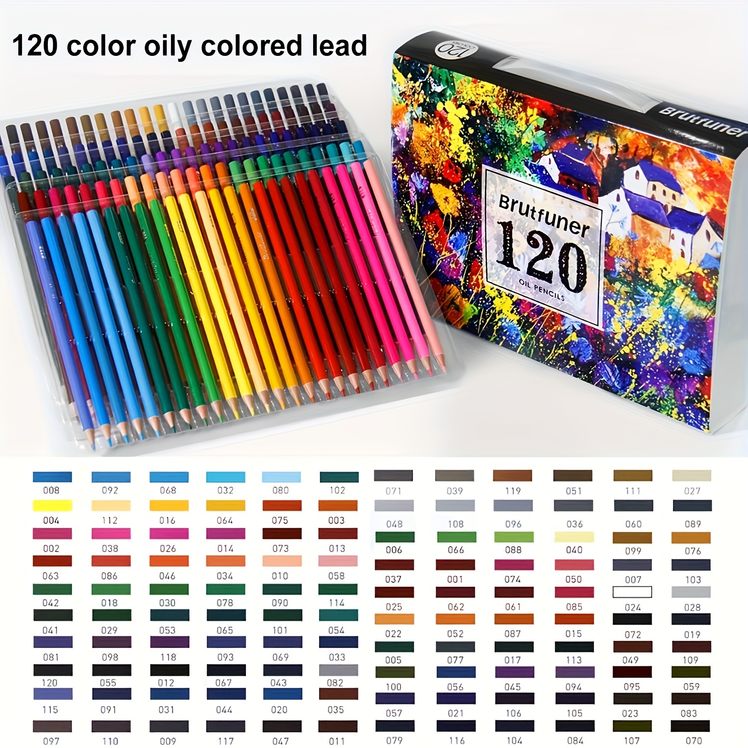 Bajotien 120 Colored pencils for adult coloring with Square Barrels,Oi —  CHIMIYA
