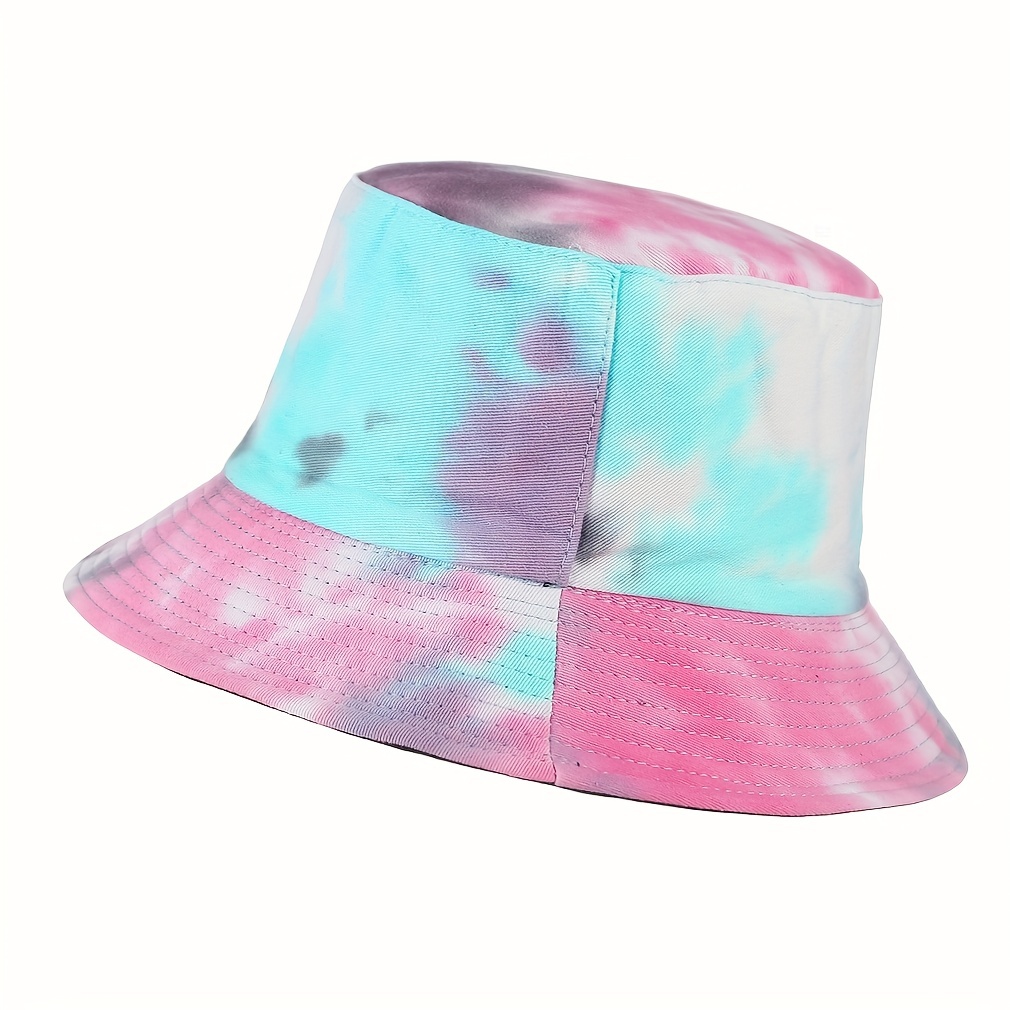 Tie Dye Sunshade Bowl Hat Double Sided Fisherman Hat