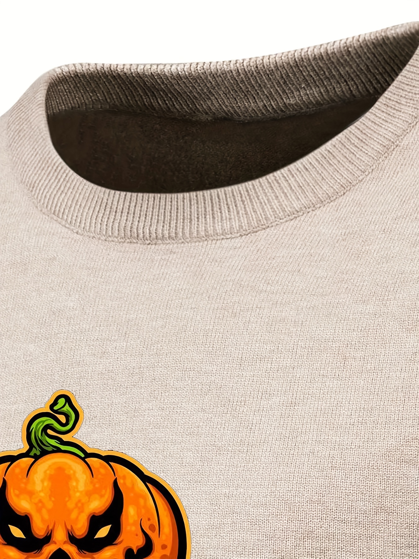 Cartoon Pumpkin Jack O Lantern Slim Warm Sweater, Men's Casual Retro Style  Middle Stretch Crew Neck Pullover Sweater For Fall Winter As Halloween  Gifts - Temu Canada