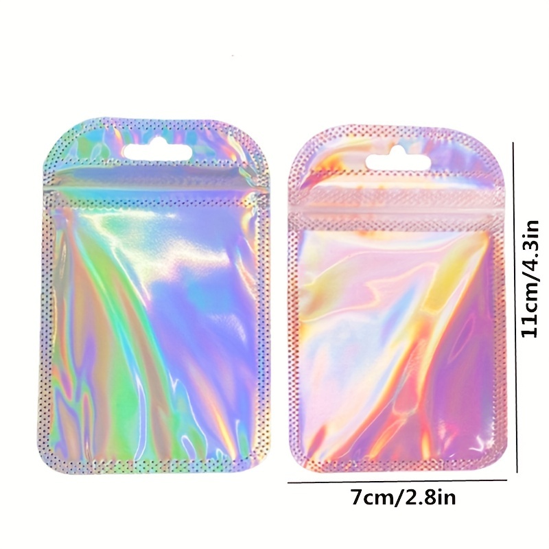 50Pcs Colorful Transparent Jewelry Bags, Laser Self-sealing Bags For  Necklace Bracelet Earrings Storage Packaging Small Business, Fashion  Practical Co