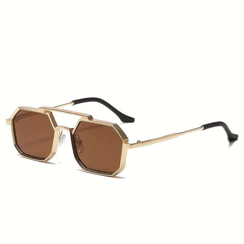 Y2K Geometric Metal Sunglasses Top Bar UV400