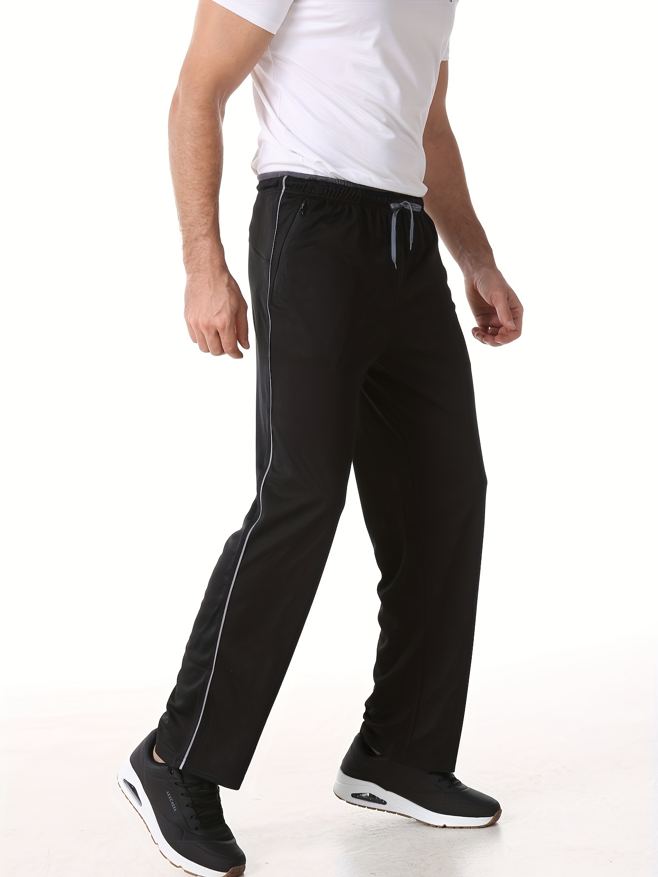 Mens joggers with zippers on the legs hot sale