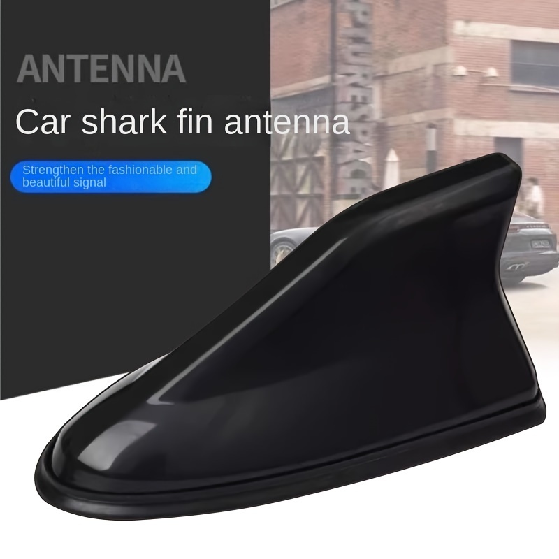 Antenne de Voiture Universelle en Forme d’aileron de Requin - Antenne Radio  FM/AM avec Base adhésive étanche pour Auto SUV Camion Van (Noir)