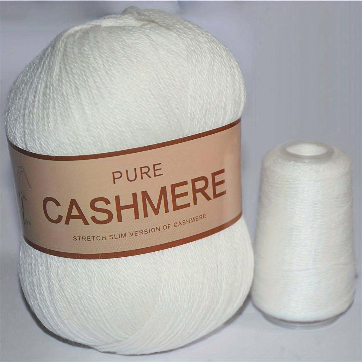  100% Cashmere Yarn, Mongolian Pure Cashmere Yarn 100 g -  Luxuriously Soft Cashmere Yarn for Knitting Crocheting Craft Projects  (Cream White)