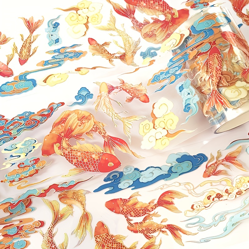 Image of 2m/roll Laser Pet Tape Vintage Goldfish Decorative Stickers For Scrapbooking Card Making Planner Journal Notebook Stationery