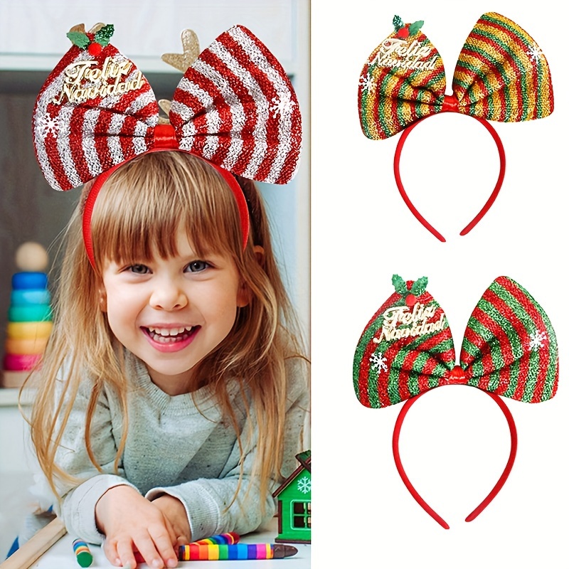 Disney-diademas elásticas de Mickey mouse y Minnie para niña, accesorios  para el cabello para niña